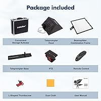 Vista 7 de Desview TP150 teleprompter de 15 pulgadas con espejo de alta visualización en aleación de aluminio con control remoto compatible con iPad, cámaras