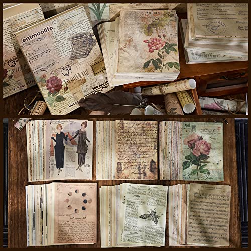 image for emmoolife 200 Sheets of Vintage Scrapbook Paper, Journaling Scrapbooki