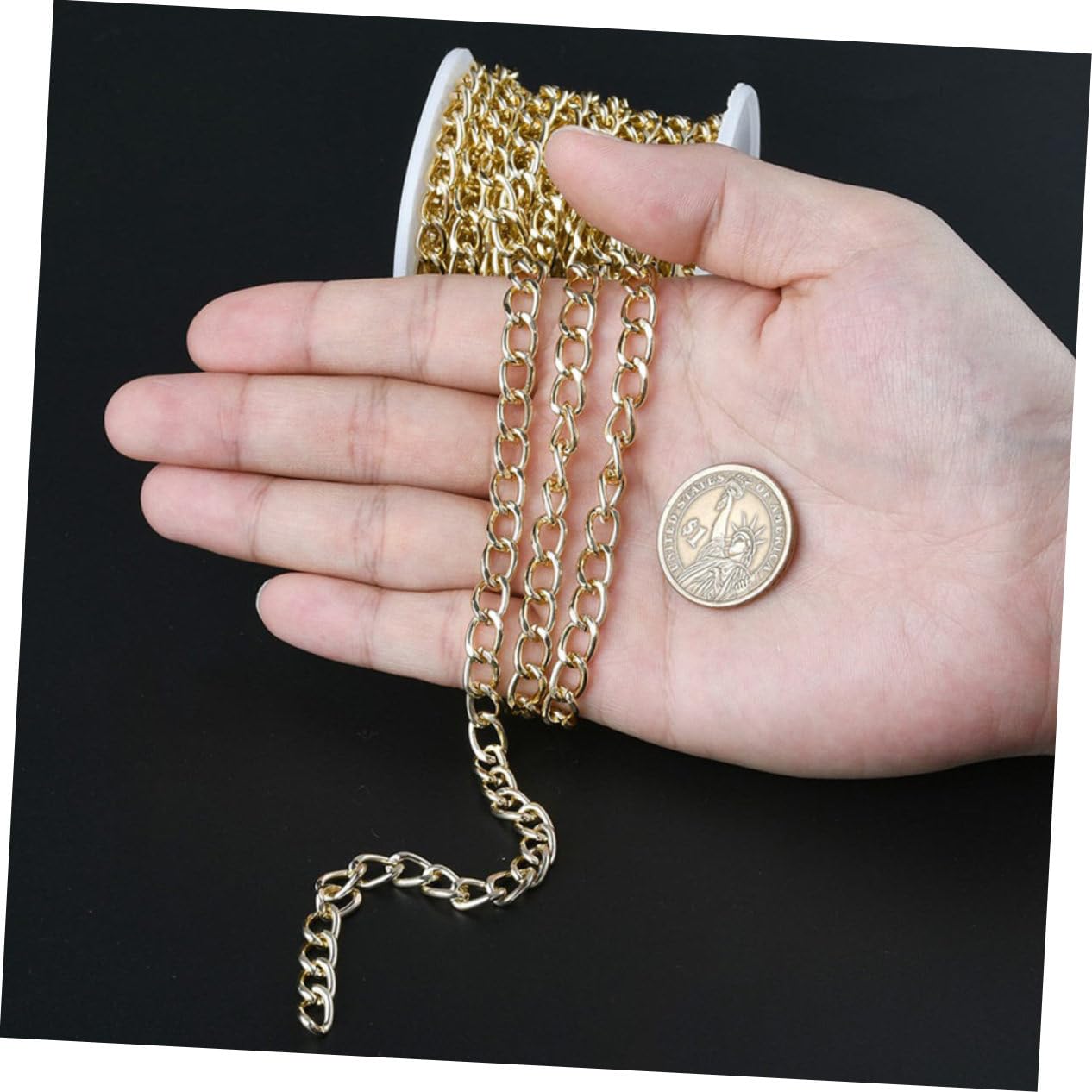 SHINEOFI 4rotoli Catena Alluminio per Creazioni Fai da Te da Metri per Collane e Accessori Resistente e Versatile per Decorazioni e Progetti Creativi