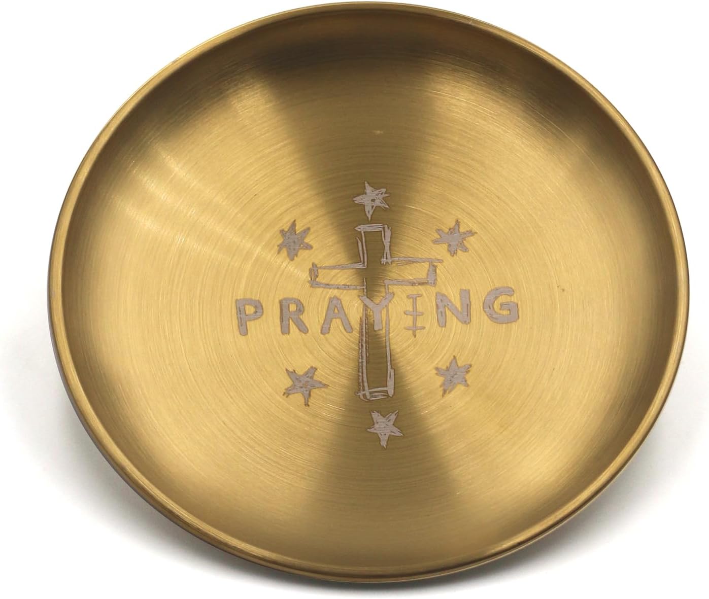 Gold Offering Prayer Ritual Bowl Plate Great for Altar,Meditation,Incense Sticks, smudging, Candle,Crystal,Jewelry,Yoga Use (Lotus)