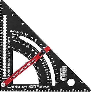 Greywolf Carpenter's Triangle, 7 inches, Adjustable Rafter Square, Multi-Purpose Carpenter's Measuring Tool, Combination Square framing Square, Aluminum Carpentry Squares, Woodworking Square
