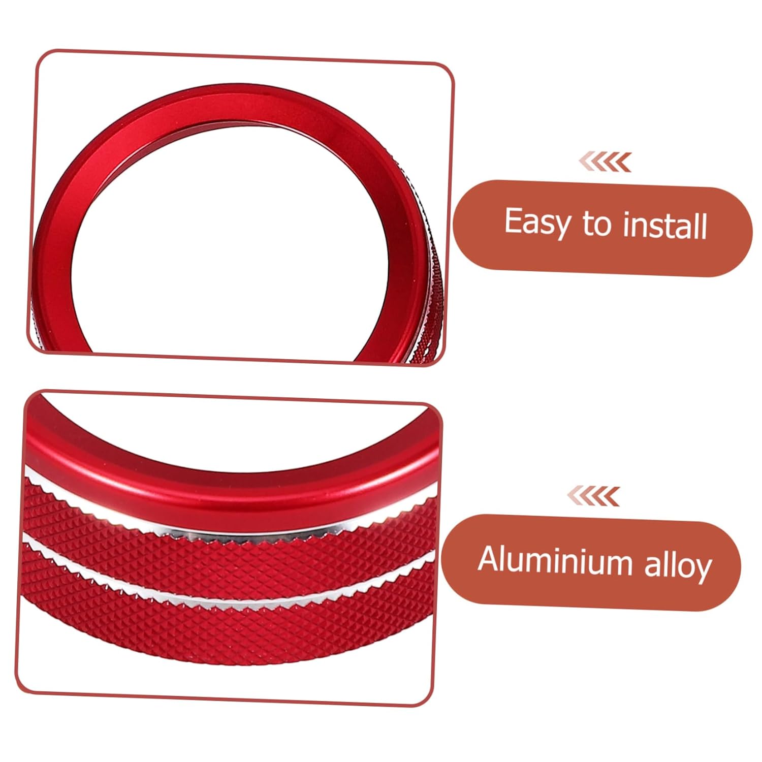 Gatuida 20pcs Air Conditioner Knob Covers Stylish Decorative for Car Interior Easy to Install Air Conditioning Control Knob Accessories Red