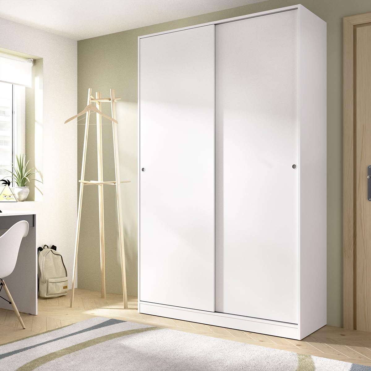 DEKIT GRUPO RIMOBEL Armario con dos puertas correderas Blanco, 204x120x50 cm