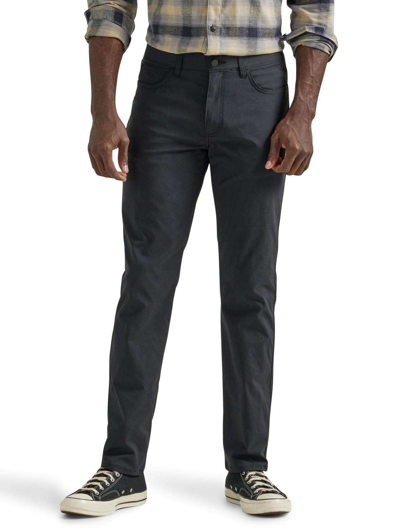 Lee Men's Extreme Motion 5-Pocket Synthetic Straight Pant, Black, 34W x 30L