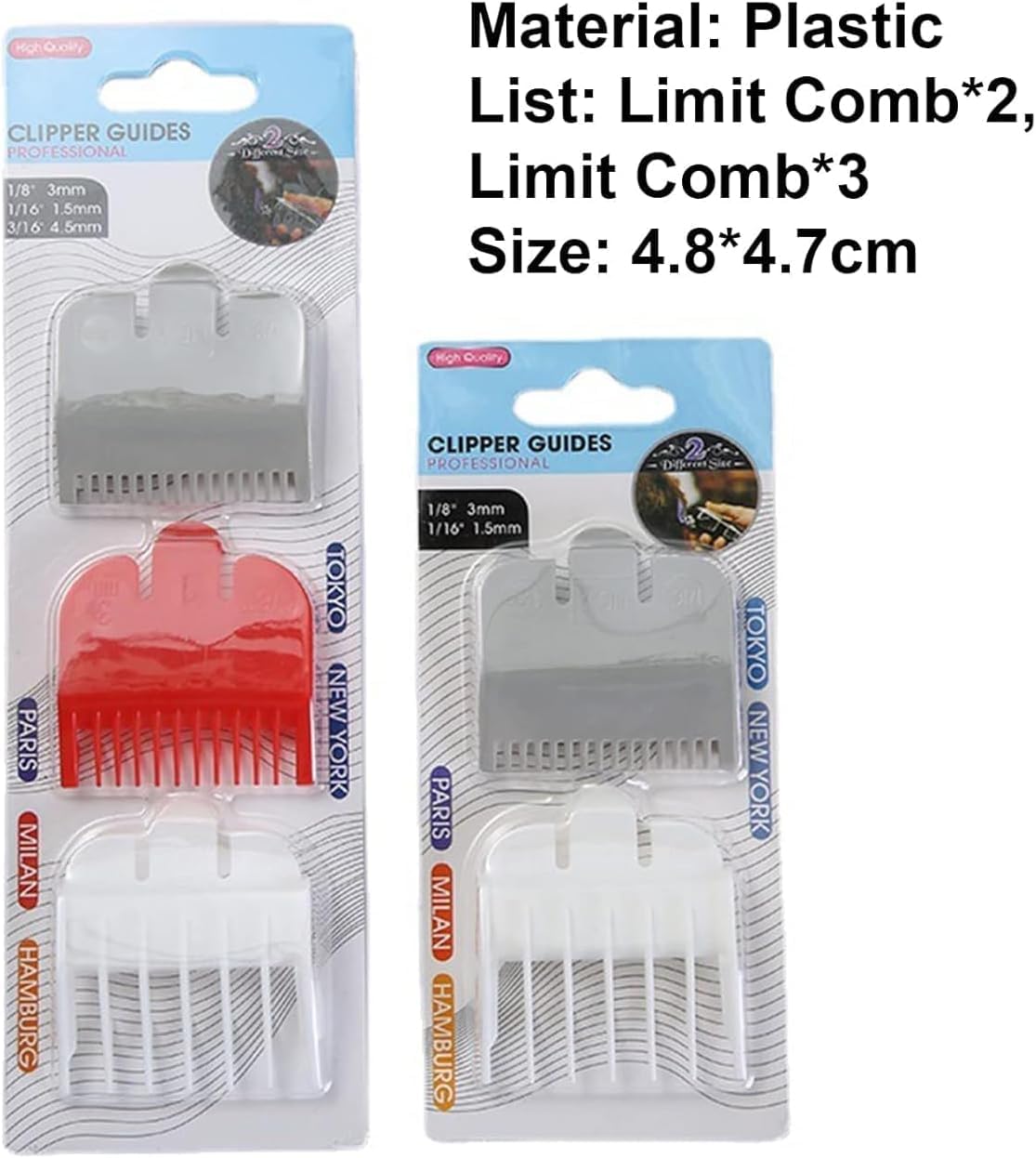 3PCS Color Hair Clipper Guards Combs,Replacement Hair Clipper Combs and Guides for Most Clippers Trimmers and Spares Haircut Accesorries