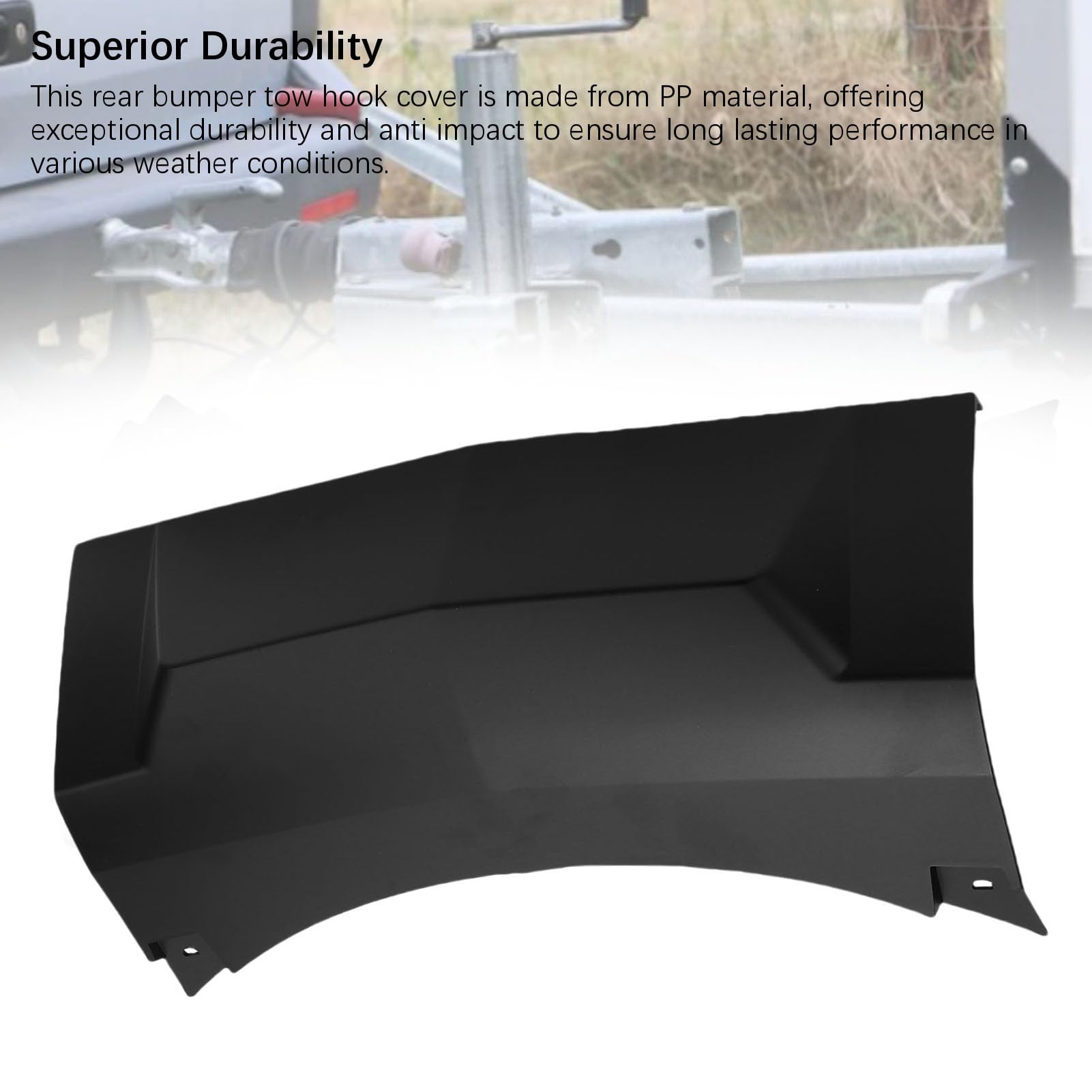 aqxreight Tappo di Copertura del Gancio di Traino del Paraurti Posteriore Materiale Durevole in PP Antiurto di Ricambio per la Protezione degli Occhi di Traino Posteriore del Veicolo (BLACK)