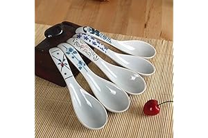 XYTMY Ceramics Soup Spoon: Set of 5 Painted Floral Porcelain Appetizer Tableware
