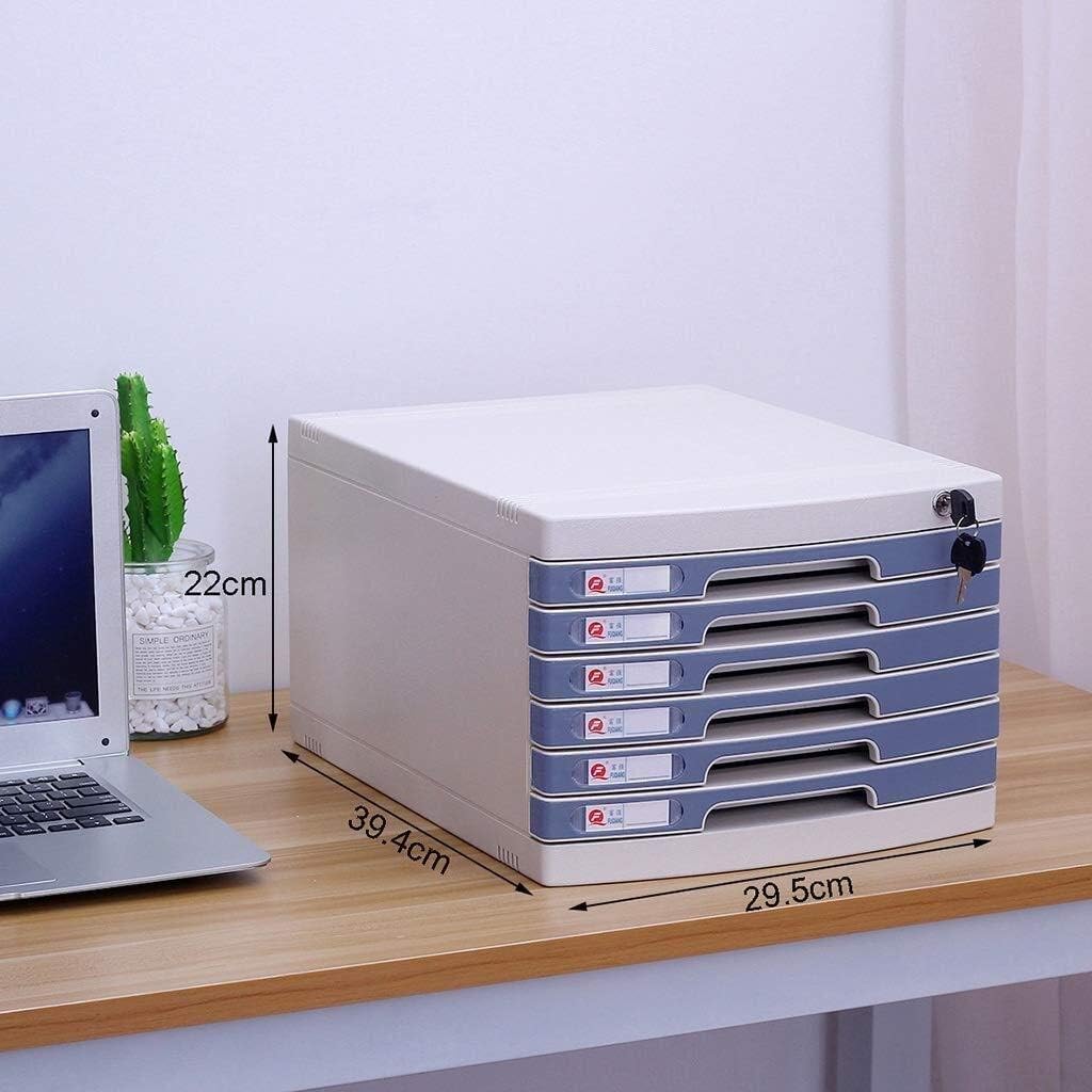 File Cabinet/Rack,Desktop Storage Box Niture Archive Cabinet 6 Drawers, with Lock High Capacity Can Store A4 Files,2