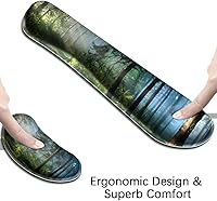 Vista 8 de MIBITRI Juego de alfombrillas para mouse y teclado, alfombrilla de mouse extendida para juegos + soporte ergonómico para reposamuñecas para teclado