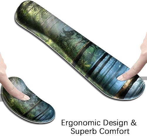 Miniatura 8 de MIBITRI Juego de alfombrillas para mouse y teclado, alfombrilla de mouse extendida para juegos + soporte ergonómico para reposamuñecas para teclado,