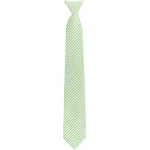 Jacob Alexander Mens Seersucker Striped Pattern Clip-On Neck Tie