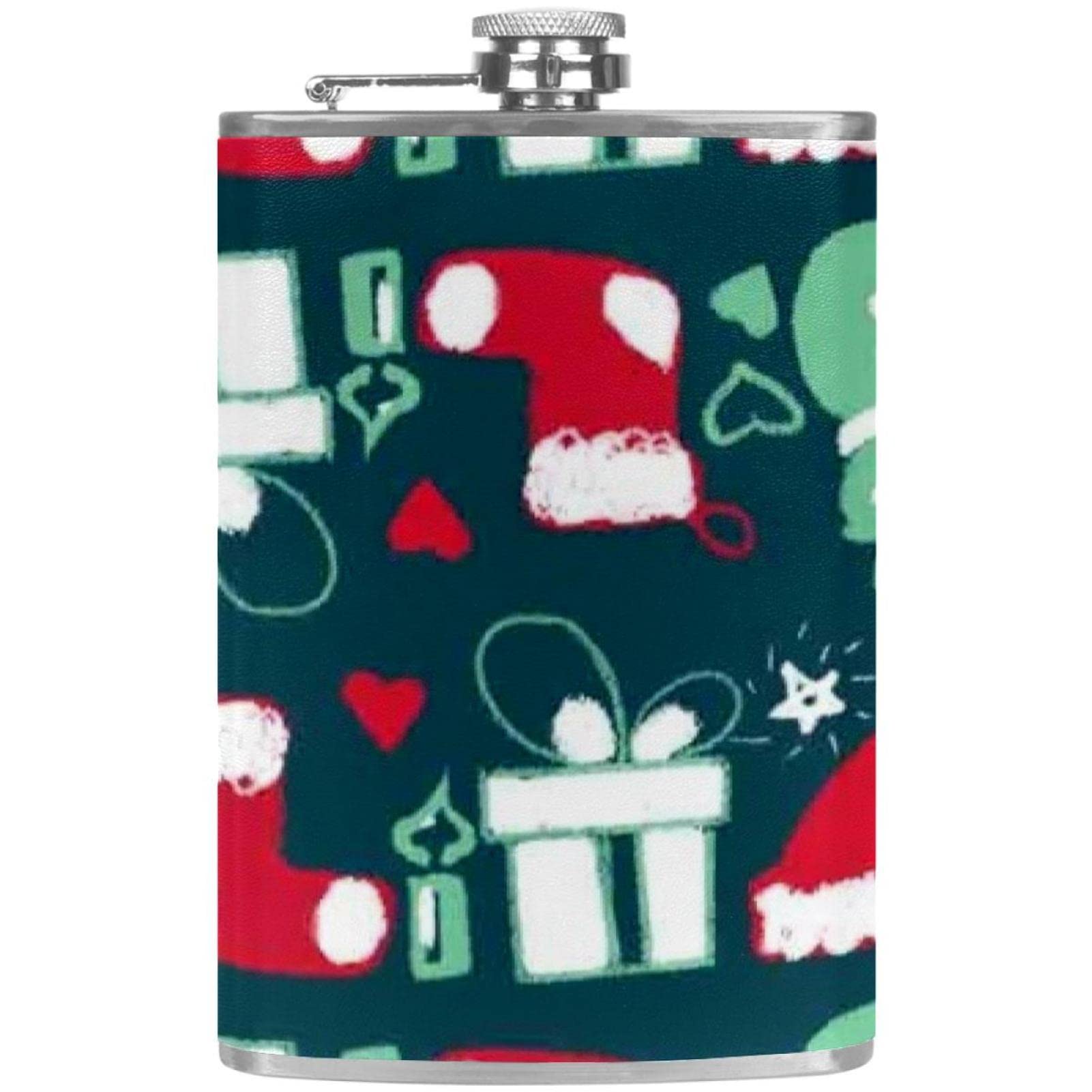 Flasque de Noël en acier inoxydable avec entonnoir anti-fuite pour homme et femme
