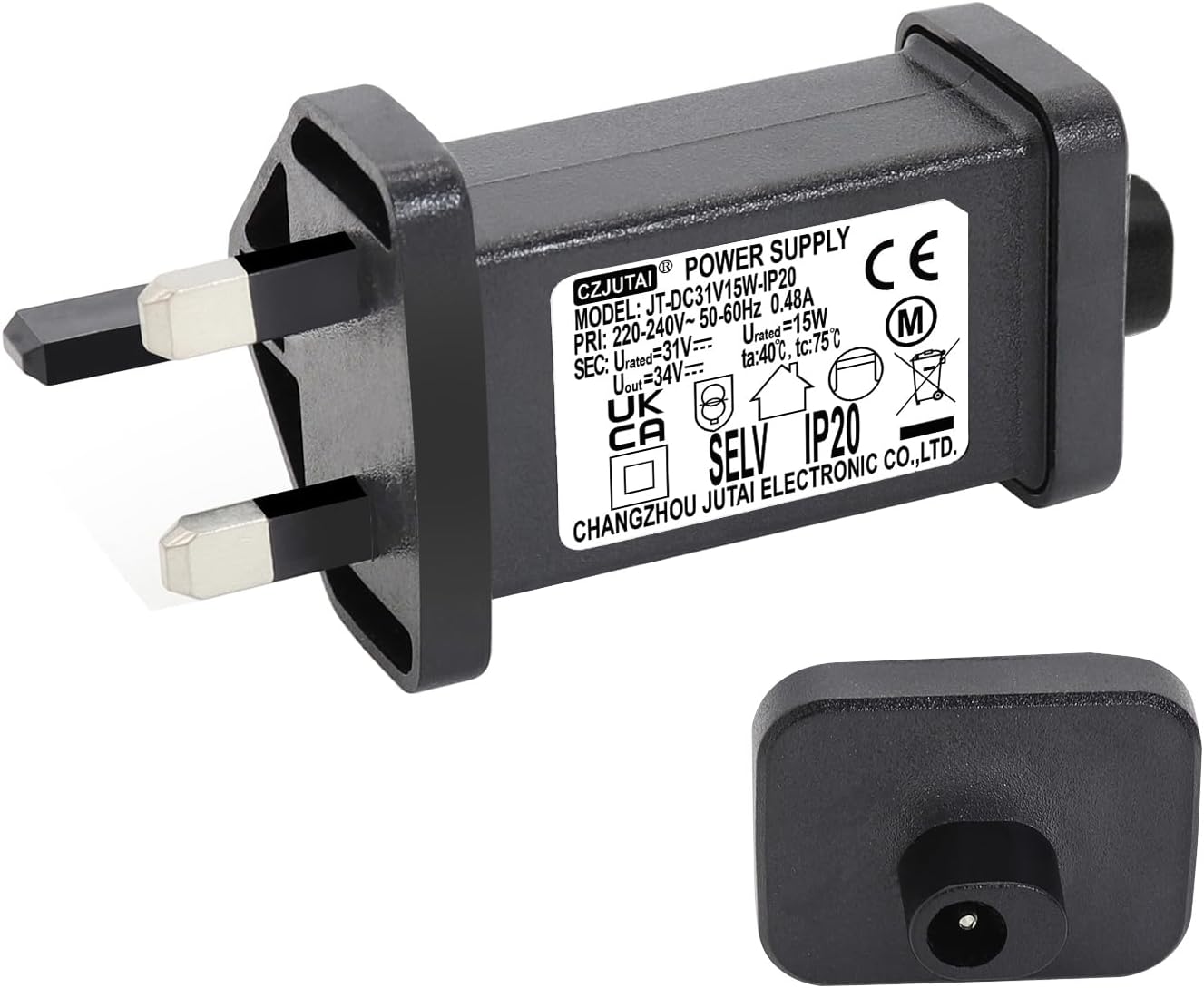 String Lights Indoor-Outdoor Power Adapter for CZJUTAI JT-DC31V15W /12W /9W /7.2W /6W /4.5W /3.6W-IP20 Christmas Lighting (Fully Compatible also to 32V and 29V Lights)[V5T5]