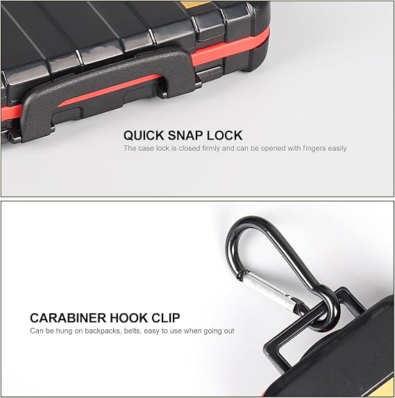 LENSGO Camera Battery Memory Card Case, Memory Card Hard Protector Case Professional Water-Resistant Anti-Shock Camera Battery Card Storage Box for 2 Camera Batteries 4 SD Cards 2 CF Cards 8 TF Cards,