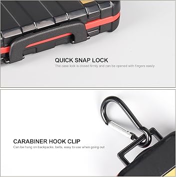 LENSGO Camera Battery Memory Card Case, Memory Card Hard Protector Case Professional Water-Resistant Anti-Shock Camera Battery Card Storage Box for 2 Camera Batteries 4 SD Cards 2 CF Cards 8 TF Cards,