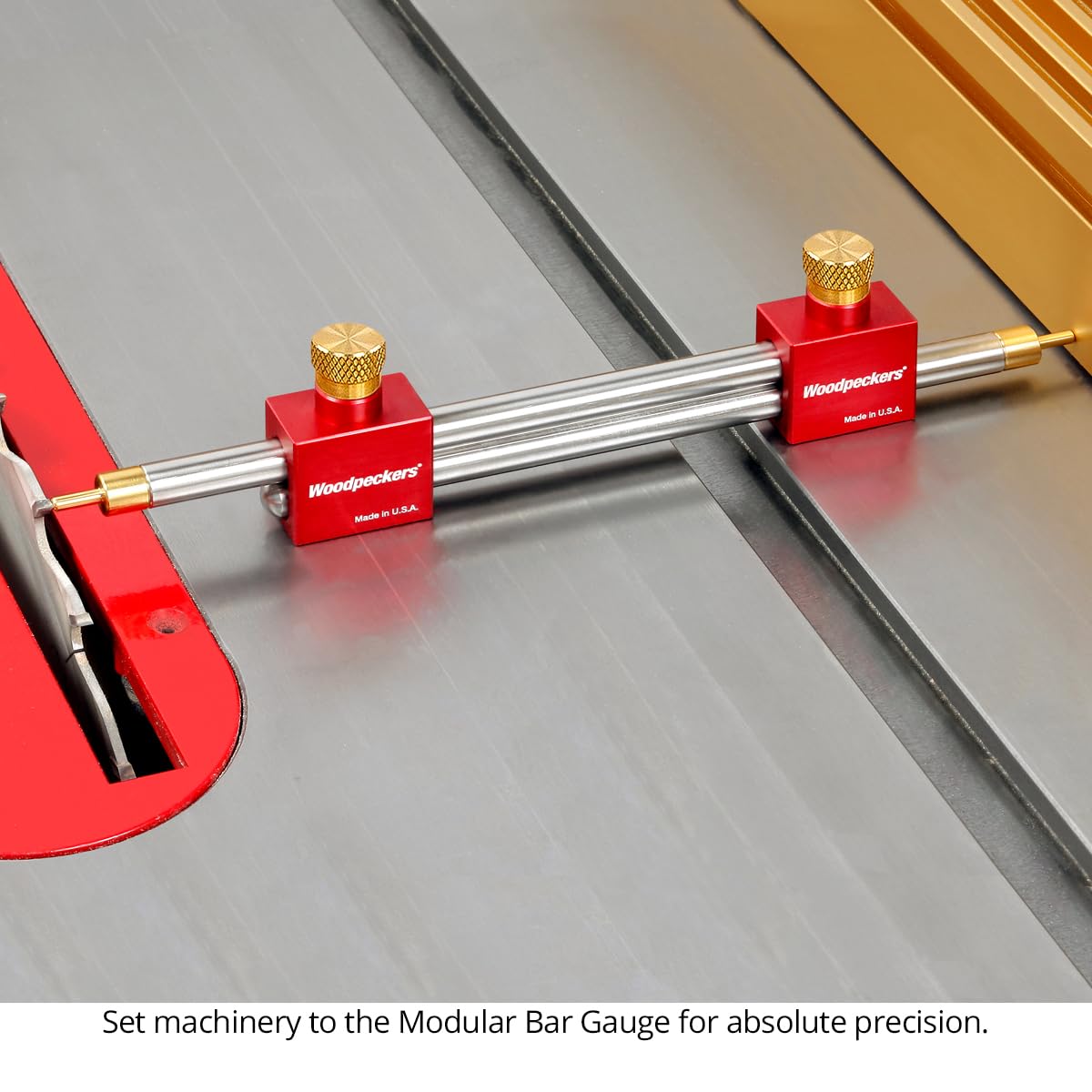 Modular Bar Gauge setting a miter saw
