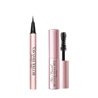 Too Faced Better Than Sex Mascara & Eyeliner Travel Duo for Dramatic Volume | Includes Better Than Sex Mascara, 0.17 Fl Oz, Better Than Sex Eyeliner, 0.02 Fl Oz, Black