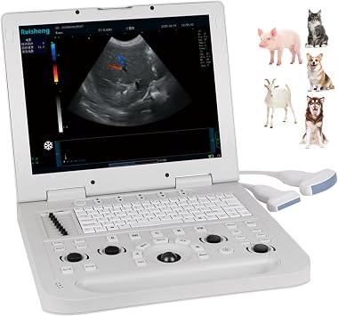 CU3 Veterinary Color Doppler Ultrasound, Dual Probe, Waterproof, 10.5lbs Portable 6000mAh Battery for Livestock Pets Farm Field Pregnancy & Disease Detection Convex & Linear Array Probes