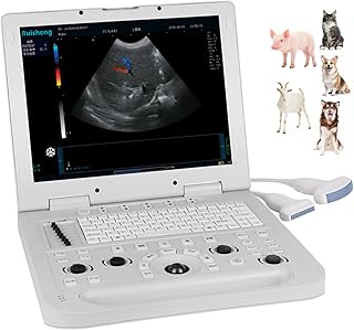 CU3 15-inch Laptop Color Doppler Ultrasound Machine with a Probe and Optional 3D Function for Pregnancy Testing in Cats, Dogs, Pigs, Sheep, and Others. (2D, Dual Probes)