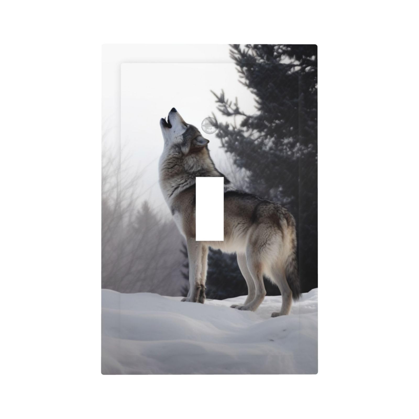 Kloph Style T Decorator Wall Plate 1 Gang Light Switch Covers Howling Wolf Wallplate Single Toggle Switch Plate Mid Size 5" X 3" Electrical Outlet Covers Decorative Wall Switch Plate Cover Decor
