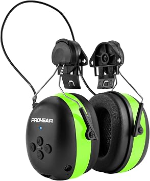 PROHEAR Safety Headphones with Bluetooth 5.3 - Compatible with 3M H-700 & DEWALT Hard Hats, 40H Battery Green - OSHA Hearing Protection for Construction Workers, Landscaping, Mowing