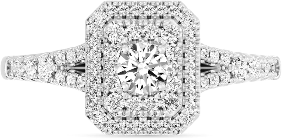 GILDED 1 ct. T.W. Lab Grown Diamond (SI1-SI2 Clarity, F-G Color) and Sterling Silver Pear Shape Engagement Ring
