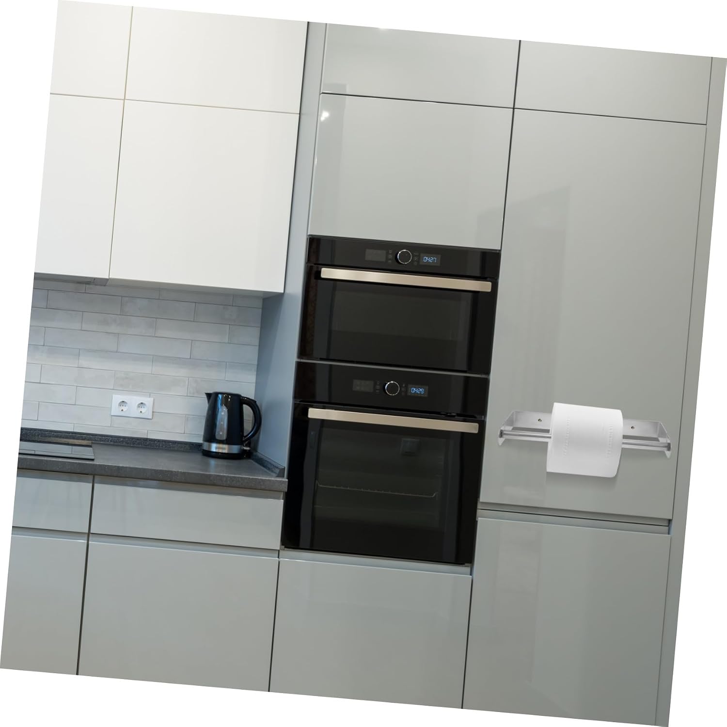 Toilet Paper Holder Chrome Paper Towel Stand Space-Saving Design Easy to Clean