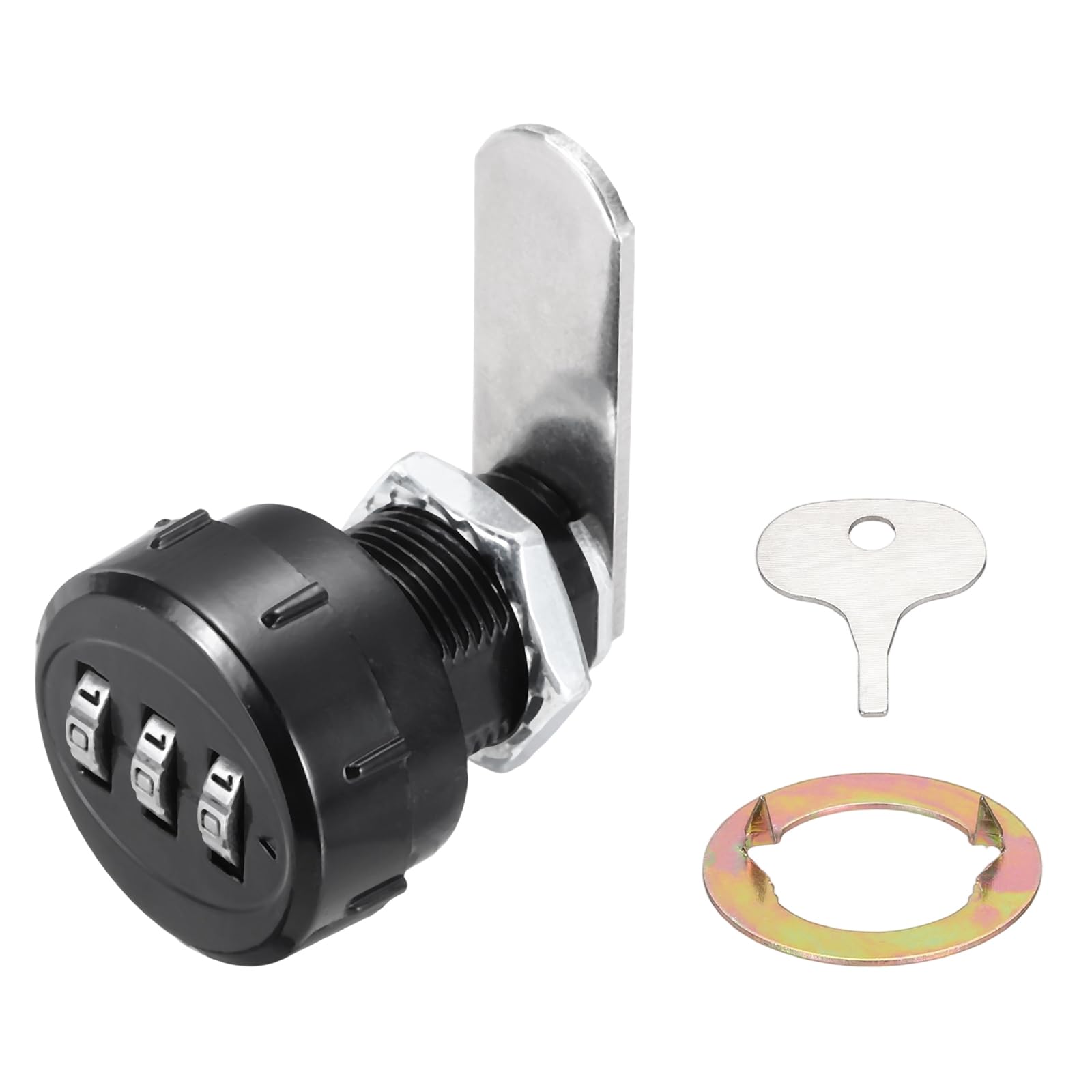 PATIKIL Combination Cabinet Lock, 3/4Inch 3-Digit Keyless Metal Drawer Small Round Head Locks with for Kitchen Cabinet Closet Cupboard Locker Wooden Door, Black