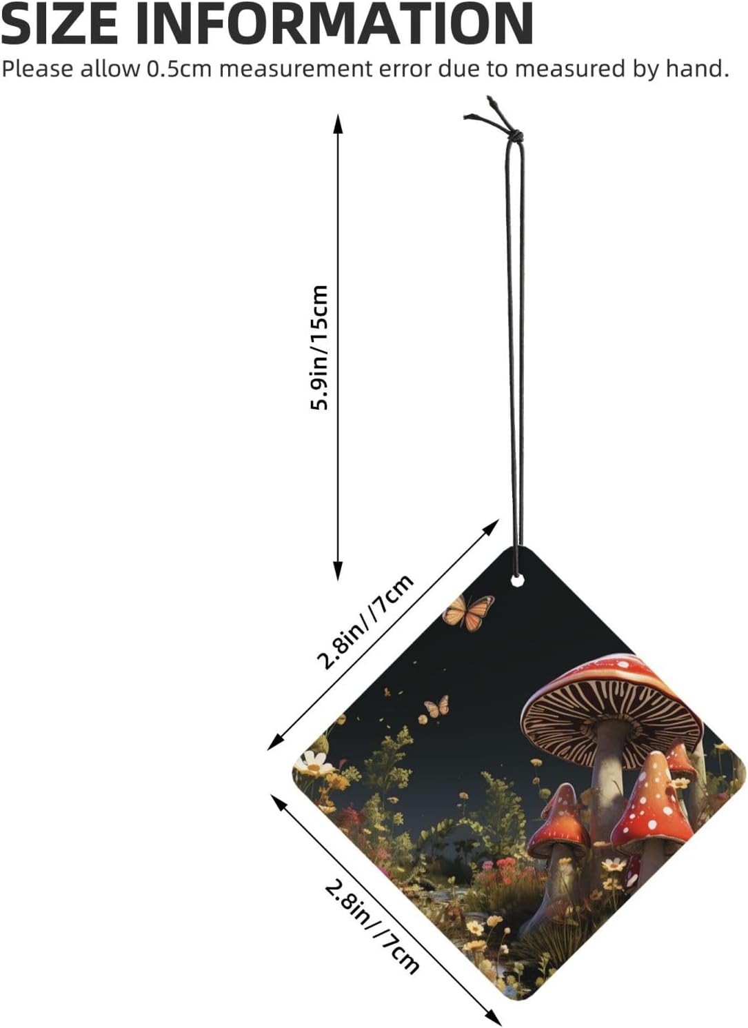 6 Pcs Car Air Fresheners Personalized Fairy Tale Style Mushrooms Aromatherapy Tablets Hanging Fragrance Scented Cards Funny Incense Chips For Rearview Mirror Accessories image 4