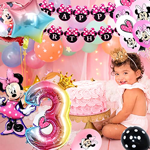 SWOKKTS Palloncini Minnie Compleanno Bambina, Rosa...