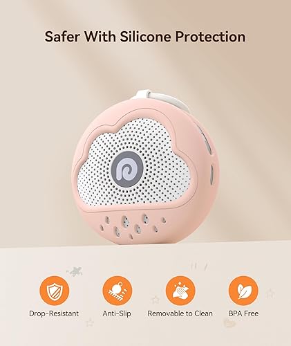 Miniatura 3 de Dreamegg Máquina de ruido blanco  Máquina de sonido portátil para bebé adulto, cuenta con batería potente, 21 sonidos relajantes, cancelación de