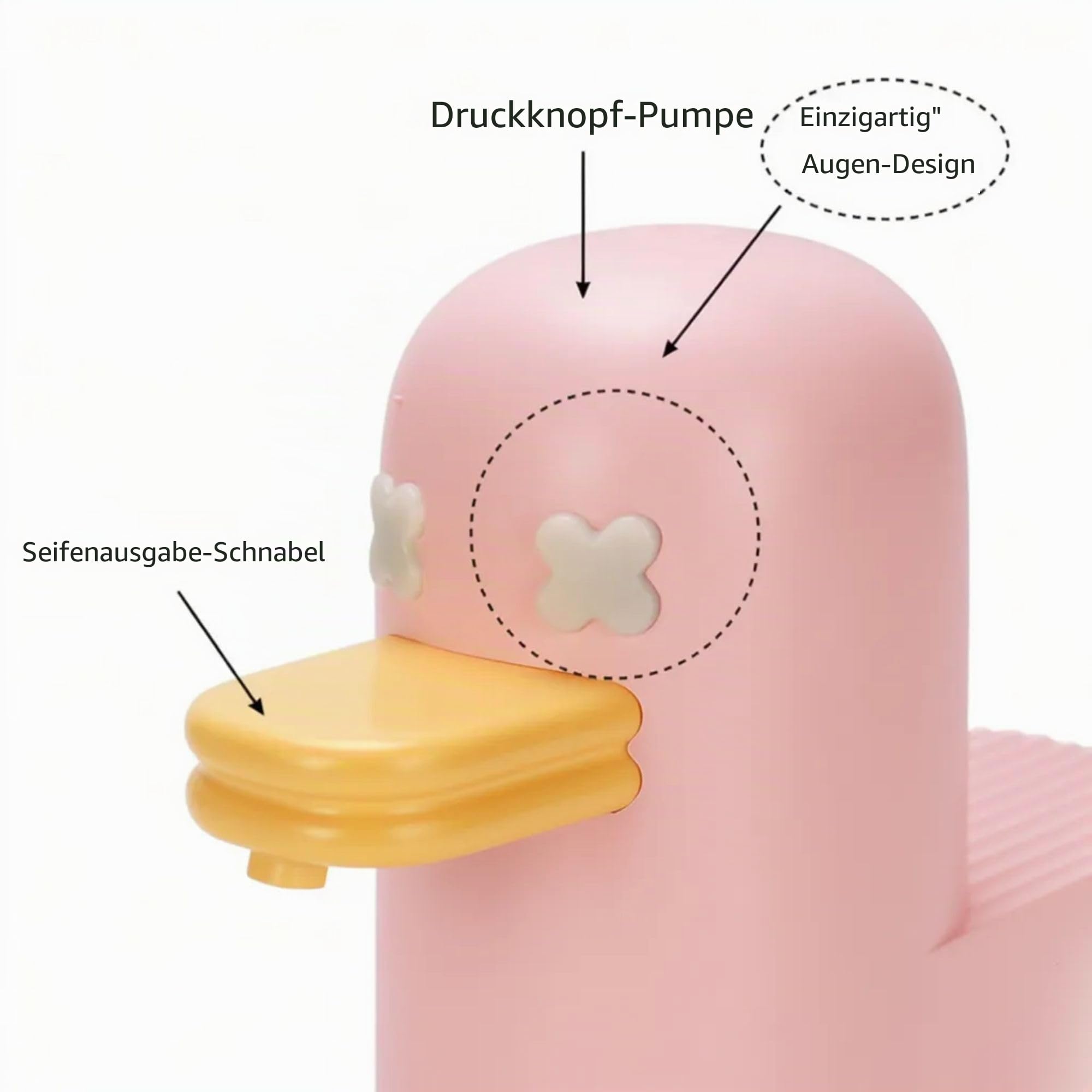 Sxhlseller Automatischer Schaumseifenspender, Berührungsloser Entenseifenspender in Niedlicher Entenform, Ideal für Badezimmer, Küche & Kinder