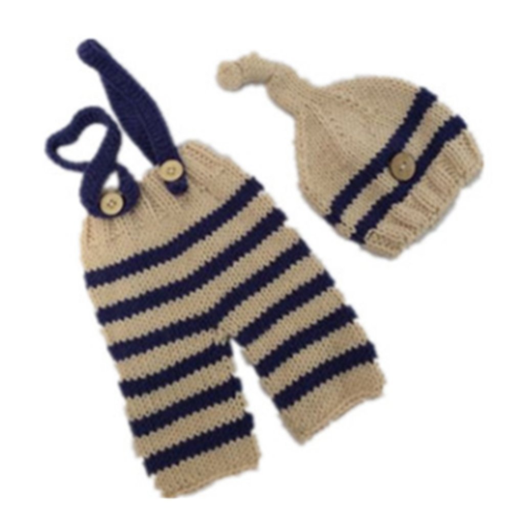 Coberllus Baby Newborn Photography Props Cute Dog Handmade Crochet Knitted Unisex Baby Cap Outfit