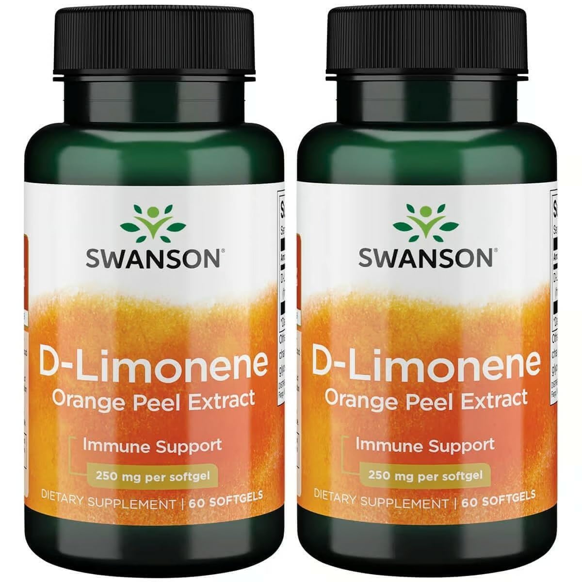 Swanson D-Limonene Orange Peel Extract, 250 mg, 60 Capsules, 2 Pack 60 Count (Pack of 2)