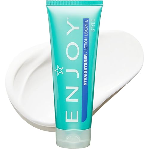 ENJOY Straightener, 8 Oz. - Hair Styling Cream, For All Hair Types, Straighten and Control, Soft and Smooth, Curly Hair Products