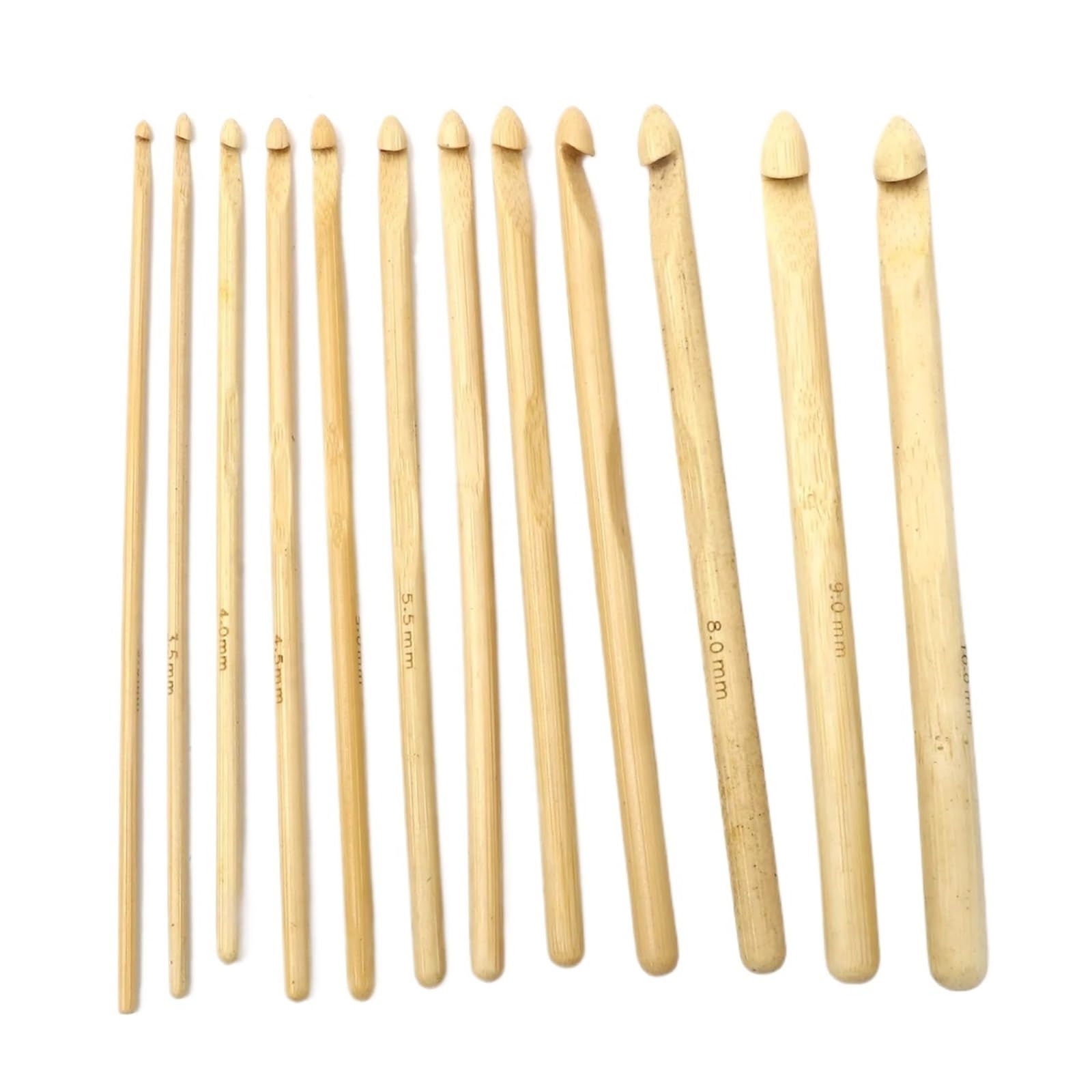 Bamboo Knitting Needles 40pcs 5.0mm Bamboo Crochet Hooks Needles DIY Knitting Weave Craft Yarn Sewing Tool