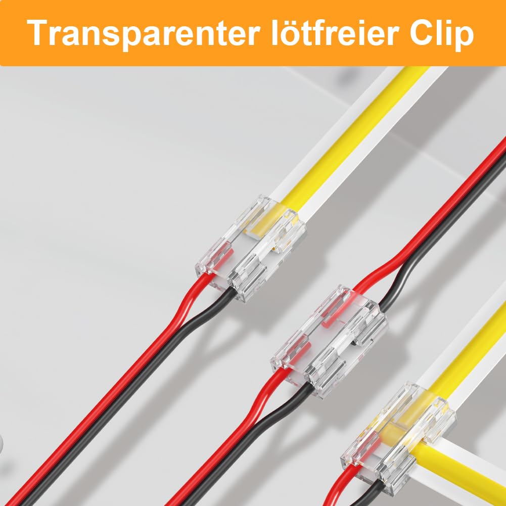 XLIUAX 20 stuks 2-polige 8 mm led-connectoren, mini ledstrip