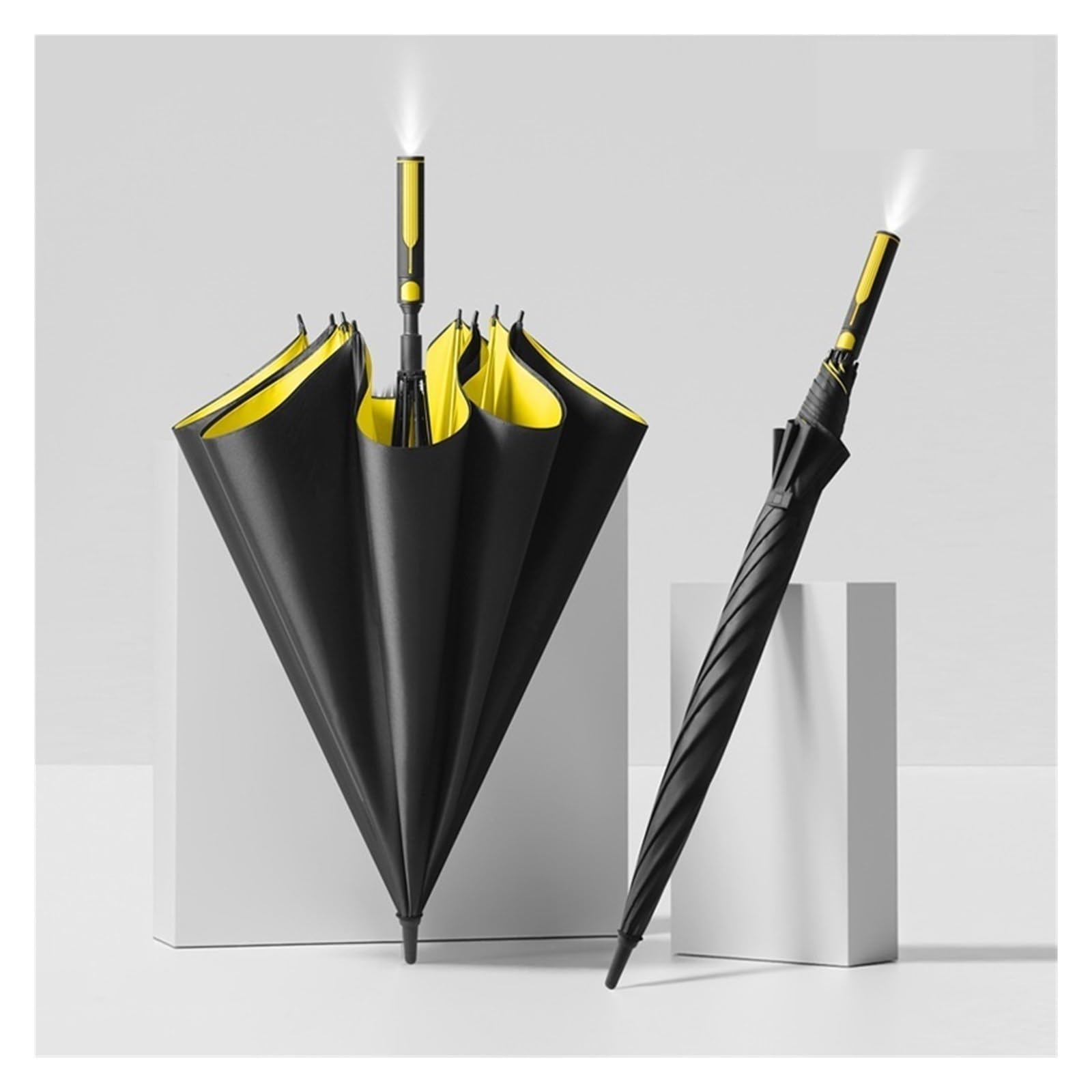 Parapluie à poteau droit ultra résistant contre le vent fort et la pluie battante