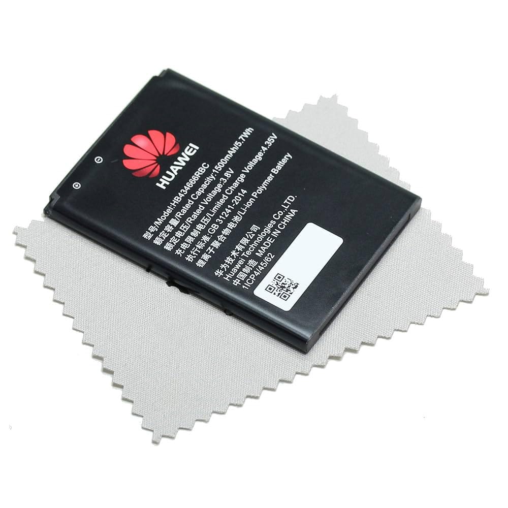 Batteria originale HB434666RBC compatibile con Huawei Mobile Wifi E5573 E5573s PocketCube E5575 E5575s Mobile Wifi E5577 E5577s Vodafone Mobile Wi-Fi R216 con panno pulizia display schermo