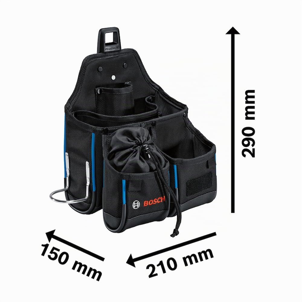 Bosch Professional Kit cintura portautensili ProClick: 1 cintura 108 (misura L/XL), 1 borsello GWT 4, 1 borsello GWT 2, 2 ProClick Holder