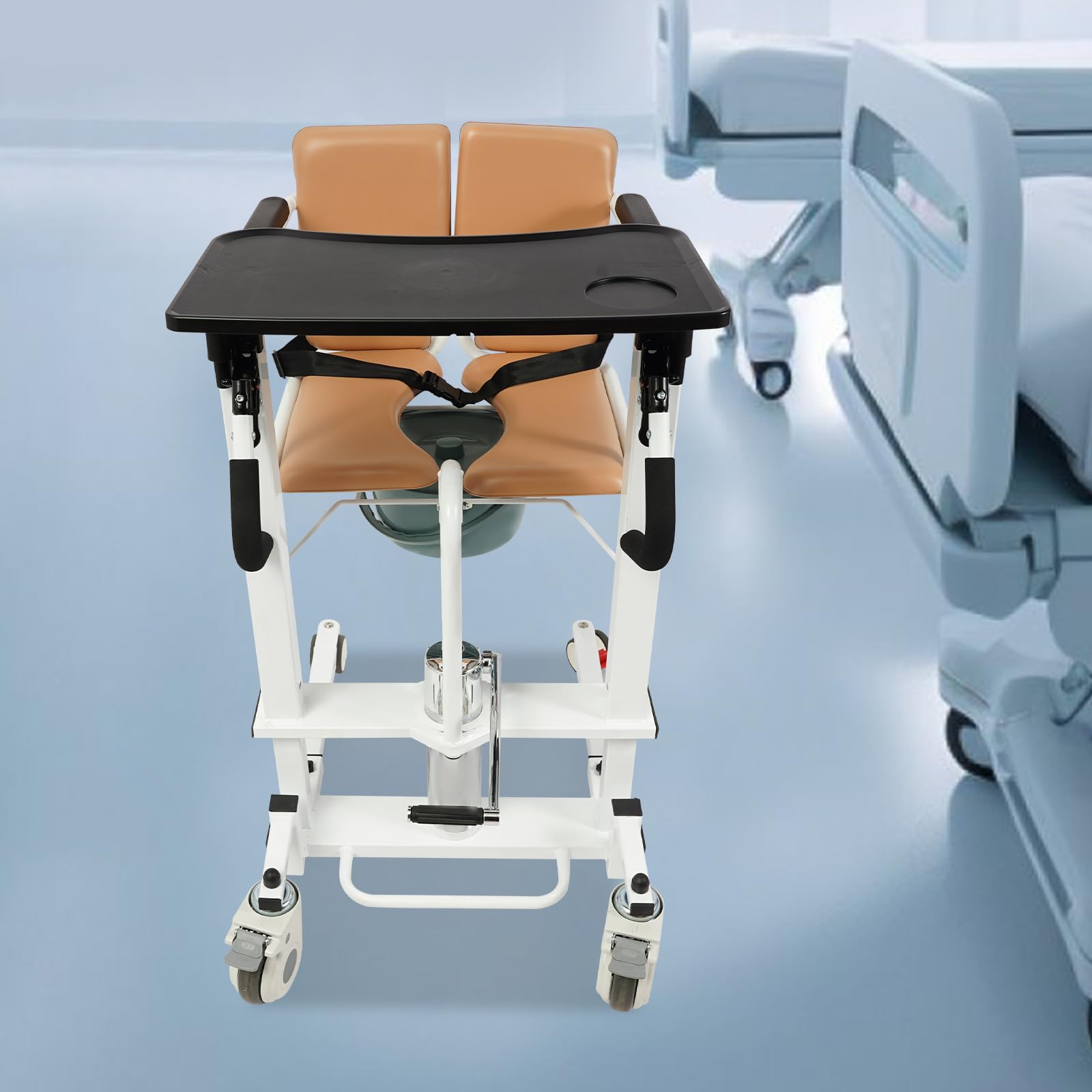 Sollevatore idraulico per pazienti, regolabile in altezza, portata 100 kg, per la cura a casa e gli anziani, facilita il trasferimento dei servizi igienici da letto e protegge gli infermieri