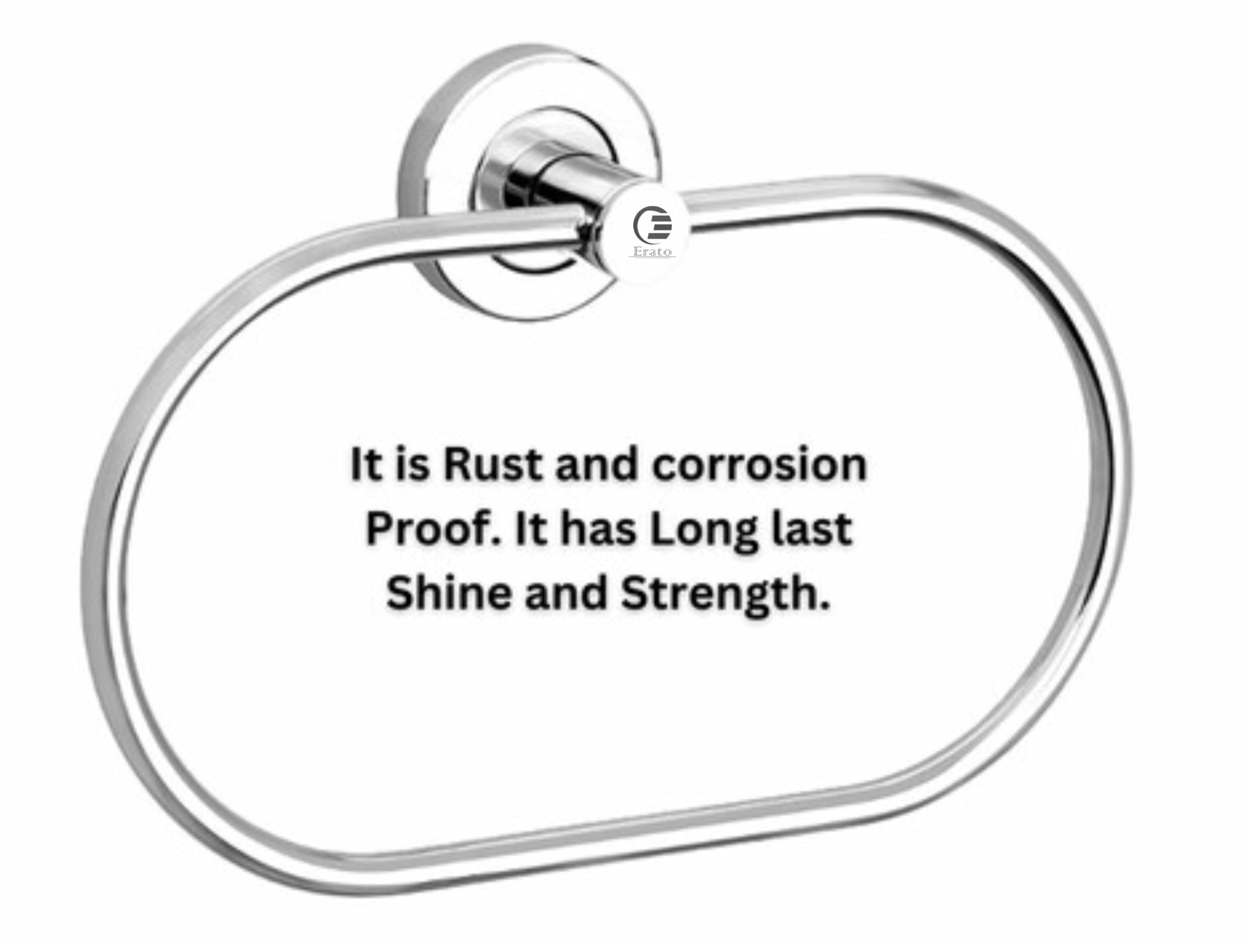 ERATO™ Premium Steel Stainless 304 Towel Holder Ring for Bathroom Home Kitchen Napkin Holder (Oval Shape, 4) 2