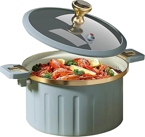 Miniatura 6 de Micro olla a presión Revestimiento de esmalte antiadherente 8L Push Pull Lock Presión Sello de silicona Válvula a prueba de derrames Olla de presión