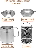 Vista 2 de Olla de filtro de aceite de acero inoxidable 304, separador de grasa, contenedor de grasa de tocino, contenedor de grasa para cocina, mini freidora