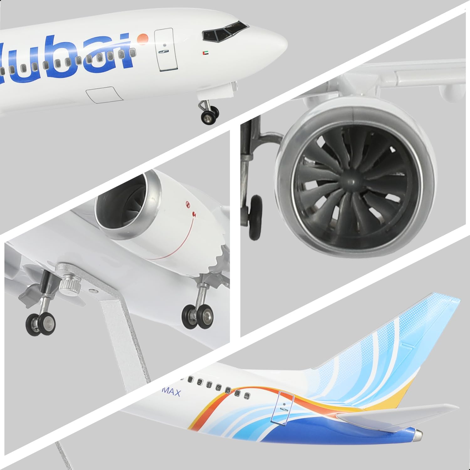 1/85 Dubai 737 Model samolotu ze stojakiem (długość 43 cm) dla Boeing 787, model samolotu z żywicy dla dorosłych, prezent dla fanów lotnictwa, dekoracja