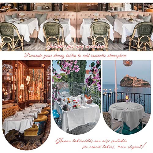 6 Pack Square Tablecloth 52 X 52 Inch White Square Table Cloth,Stain And Wrinkle Resistant Washable Polyester Table Clothes Decorative Fabric Table Cover For Wedding Dining Kitchen Parties Card Table #TOP4
