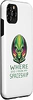Vista 24 de iPhone 13 Pro Alien Head Art Where I Park Spaceship Area 51 Ufo Aliens Case