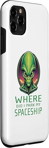 Vista 24 de iPhone 13 Pro Alien Head Art Where I Park Spaceship Area 51 Ufo Aliens Case