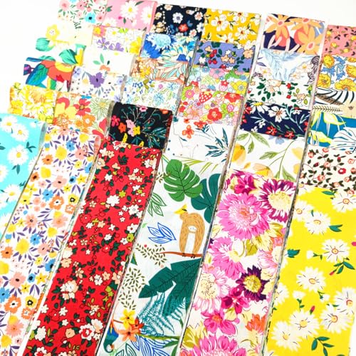Image of 42pcs 2.4 * 19 inch Fat Quarter BundlesCotton Jelly Roll Easter Fabric Strips for Quilting Crafting Precut Patchwork for Sewing DIY Crafts (Mix)