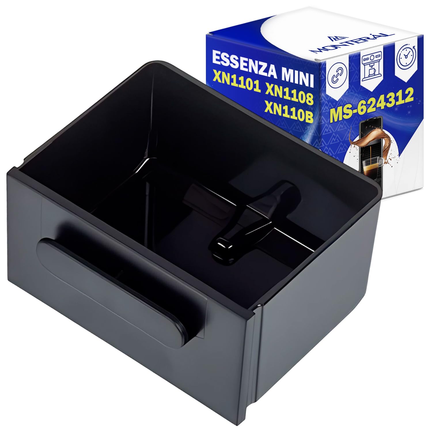 Bandeja Goteo para Cafetera Capsulas con Código Original MS-624312 para Krups para Nespresso Essenza Mini - Garantía de 10 Años - MONTERAL